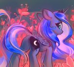  2019 crown equid feathered_wings feathers female feral friendship_is_magic hair horn looking_at_viewer looking_back mammal mirroredsea my_little_pony princess_luna_(mlp) solo winged_unicorn wings 