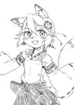  acryl_c alternate_species anthro black_and_white blush canid canine clothed clothing cute_fangs female fox fur furrification hair hakuto happy japanese_clothing kemono kimono looking_at_viewer mammal monochrome open_mouth senko-san sewayaki_kitsune_no_senko-san simple_background sketch smile white_background young はくと 