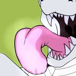 1:1 anthro digital_media_(artwork) dragon drooling fatalsyndrome hi_res invalid_tag licking lizard male muzzle_(disambiguation) open_mouth reptile saliva scales scalie screw_the_shadow_walker simple_background smile snout solo teeth tongue tongue_out 