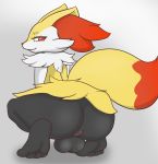  anal anus backsack balls big_butt braixen butt canid canine fox hi_res looking_at_viewer male mammal nintendo pok&eacute;mon pok&eacute;mon_(species) simple_background tonytoran video_games 