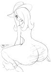  absurd_res big_butt butt butt_expansion clothed clothing colorless crouching female footwear hair hi_res human jadf kneeling little_witch_academia looking_back magic_user mammal not_furry potion shoes sketch smile solo spill sucy_manbavaran torn_clothing witch 