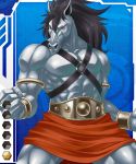  card_(blue) gradient gradient_background grey_skin horse_man_(taimanin_asagi) lilith-soft monster red_eyes solo taimanin_(series) taimanin_asagi_battle_arena taimanin_asagi_battle_arena_all_card_gallery 