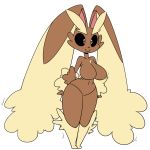  anthro big_breasts big_ears breasts chest_tuft featureless_breasts female hi_res lopunny navel nintendo nude pok&eacute;mon pok&eacute;mon_(species) reiduran simple_background smile solo tuft video_games white_background wide_hips 