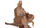  anthro big_breasts breasts duo equid equine female horse huge_breasts keeltheequine larger_female makeup male male/female mammal nipple_suck nude sex sitting size_difference sucking thick_thighs 