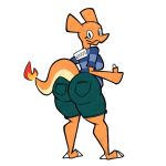  1:1 2019 aimbot-jones animated anthro belly big_butt bottomwear breasts butt charizard claws clothed clothing dragon english_text eyelashes female fire gesture looking_at_viewer looking_back nintendo no_irises pok&eacute;mon pok&eacute;mon_(species) pose rear_view scalie shirt shorts slightly_chubby smile solo standing text thumbs_up toe_claws topwear valentina_(aimbot-jones) video_games 