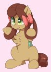  2019 alternate alternate_species bow brown_hair equid equine friendship_is_magic green_eyes hair hankofficer hi_res horse mammal my_little_pony ponification pony simple_background solo white_background yona_(mlp) 