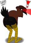  ! 2019 a_hat_in_time anthro avian balls bird butt clothed clothing corvid corvus_(genus) crow hat headgear headwear hi_res looking_at_viewer looking_back male pizzaozzy_(artist) simple_background solo video_games white_background 