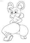  anthro archie_comics breasts butt clothing digital_media_(artwork) female gloves hi_res looking_back mammal pussy randomobliquity_(artist) relic_the_pika side_boob sonic_(series) 