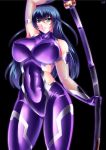  1girl blue_hair breasts highres huge_breasts igawa_asagi long_hair solo sword taimanin_(series) taimanin_asagi weapon 