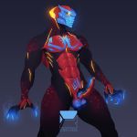  1:1 2019 abs balls bionicle claws colored_precum demitsorou digital_drawing_(artwork) digital_media_(artwork) english_text erection hi_res horny_(disambiguation) humanoid humanoid_penis lego machine magic male markings mask mind_control multicolored_body muscular muscular_male nipples not_furry nude pecs penis possession precum robot simple_background solo standing tahu text toa two_tone_body unusual_precum watermark yellow_eyes 