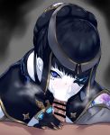  :&gt;= azami_(xenoblade) black_hair blue_eyes blush brooch censored cleaning cum_on_penis fellatio fingernails headband highres jewelry long_fingernails mechanical_eye negresco oral penis puffy_sleeves puppet purple_eyes xenoblade_(series) xenoblade_2 