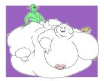  2019 anon anthro big_breasts breasts duo female food huge_breasts hyper hyper_breasts immobile jangleforks male male/female morbidly_obese nude obese overweight sex sweat thick_thighs toriel undertale video_games 