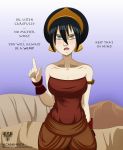  1girl alcasar-reich black_hair breasts cleavage toph_bei_fong 