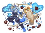  2019 abs anthro belt biceps candy canid canine canis cheong_hwan chocolate clothing digital_media_(artwork) food fox fur hair male mammal muscular muscular_male pecs simple_background syu wolf wolfmalro 