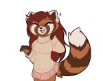  2019 4_fingers ailurid anthro clothed clothing d_vixie dennyvixen digital_media_(artwork) female hair hi_res mammal red_hair red_panda simple_background smile solo standing white_background 