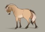  2019 d_vixie dennyvixen digital_media_(artwork) equid equine feral fur hi_res hooves horse mammal simple_background solo standing tan_fur 
