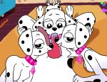  101_dalmatian_street 101_dalmatians 2019 animal_genitalia animal_penis anthro anthrofied bedroom_eyes breasts brother brother_and_sister butt canid canine canine_penis canis collar dallas_(101_dalmatians) dalmatian deja_vu_(101_dalmatians) destiny_(101_dalmatians) disney domestic_dog dylan_(101_dalmatians) fellatio female foursome group group_sex half-closed_eyes incest licking looking_at_viewer male male/female mammal open_mouth oral penile penis saliva seductive sex sibling sister spots tongue tongue_out triple_d_(101_dalmatians) whitewolf20xx 