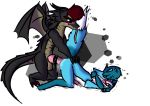 all_fours anal anal_penetration anthro anthro_on_anthro bent_over blue_fur blue_hair blush canid canine cock_ring cum digital_media_(artwork) doggystyle dragon dragon_wings duo erection forked_tongue fox from_behind_position fur grey_scales hair hi_res kneeling knot male male/male mammal open_mouth penetration penis pink_penis red_hair scales scalie scared sex shaking simple_background source_request tongue trembling western_dragon white_fur wings yellow_scales 