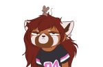  2019 ailurid anthro clothed clothing d_vixie dennyvixen digital_media_(artwork) duo female hair hi_res mammal mouse murid murine red_hair red_panda rodent simple_background 