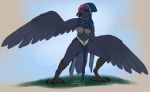  anthro avian bird clb clothed clothing corvid corvus_(genus) crow female loincloth 