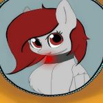  1:1 chocker equid equine fan_character female glowing greyfur hair hi_res horse magic mammal my_little_pony pony pterippus red_hair redeyes siva 