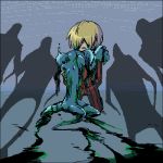  1:1 alien blood blue_skin crossgender earthbound_(series) female giygas green_blood low_res morphine_(artist) nintendo pokey_minch starman video_games wounded 