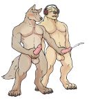  2019 4_toes 6:7 animal_genitalia animal_penis anthro anthro_on_anthro balls blush canid canine canis cum cumshot domestic_dog domination duo ejaculation erection forced handjob headphones hi_res hyenaface male male/male male_domination mammal masturbation mind_control muscular muscular_male navel nude open_mouth orgasm penile penile_masturbation penis rape ringed_eyes sex standing submissive_male toes 