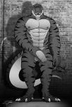  2019 abs anthro balls biceps big_penis claws dinosaur erections front_view hi_res holding_penis jrbart licking licking_lips male monochrome muscular muscular_male nipples nude open_mouth pecs penis pose precum precum_drip quads reptile scalie self_lick sharp_teeth solo standing teeth theropod toe_claws tongue tongue_out triceps tyrannosaurid tyrannosaurus tyrannosaurus_rex uncut vein veiny_penis 