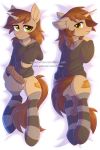  2019 absurd_res animal_genitalia animal_penis anus balls clothing cutie_mark dakimakura_design digital_media_(artwork) equid equine_penis fan_character fensu-san hi_res horn legwear looking_at_viewer male mammal medial_ring my_little_pony pattern_clothing pattern_legwear penis striped_clothing striped_legwear stripes unicorn 