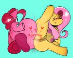  absurd_res anal_kiss big_butt butt fluttershy_(mlp) friendship_is_magic hi_res musk my_little_pony ota_(artist) pinkie_pie_(mlp) pussy sweat teats 