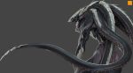  9:5 alien ambiguous_gender darren_bartley grey_background hi_res khanivore looking_back monster rear_view simple_background solo 