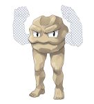  arms_up barefoot commentary_request fake_transparency gen_1_pokemon geodude highres legs looking_at_viewer meme no_humans pokemon pokemon_(creature) simple_background solo standing white_background zwei_(santanawamuujojo) 