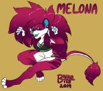  2019 anthro baikobits blue_eyes breasts clothed clothing female gradient_hair hair mammal melona piercing smile solo tuft 