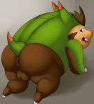  2019 anthro anus balls brown_fur butt fur male nintendo overweight overweight_male pok&eacute;mon pok&eacute;mon_(species) quilladin solo thevillager video_games 