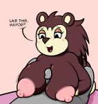  2019 animal_crossing anthro areola big_breasts blush breasts butt digital_media_(artwork) duo english_text erection eulipotyphlan eyelashes female freckles hedgehog huge_breasts humanoid_penis male male/female mammal mr.under nintendo nipples nude penis sable_able sex simple_background smile solo_focus text titfuck video_games 