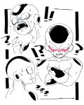  !! !? ? alien black_nails blush clenched_teeth collarbone confused crossed_arms dragon_ball dragon_ball_z embarrassed expression_chart frieza jaw_drop kokusoji monochrome nail_polish open_mouth pointing pointing_at_self sketch solo spot_color surprised sweat sweatdrop sweating_profusely teeth toned toned_male upper_body 
