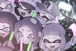  +_+ 6+girls :d ^_^ aori_(splatoon) artist_name baseball_cap beanie closed_eyes closed_mouth concert cousins domino_mask glowstick hat headgear hime_(splatoon) hotaru_(splatoon) iida_(splatoon) inkling mask multiple_girls notori_d octarian octoling open_mouth pointy_ears short_hair smile splatoon_(series) splatoon_2 splatoon_2:_octo_expansion squidbeak_splatoon suction_cups sunglasses surgical_mask symbol-shaped_pupils tentacle_hair 
