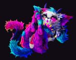 2019 animal_genitalia animal_penis anus balls bloodlust_(character) blush butt canid canine canine_penis canis detailed digital_media_(artwork) digital_painting_(artwork) domestic_cat domestic_dog erection felid feline felis feral fur hi_res hybrid knot legs_up long_fur looking_at_viewer lying male mammal naughty_face nude penis pinup pose precum presenting rottingichor solo solo_focus tongue tongue_out 