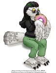  amethyst_(character) avian bird clothing doughnut food hi_res hoodie owl sketch smudge_proof 