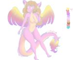  2019 breasts creamy_kitty dragon female fur furred_dragon hair invalid_tag nipples nude open_mouth pussy simple_background smile solo standing wings 
