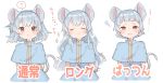  ? alternate_hairstyle animal_ears bangs blunt_bangs capelet commentary_request highres long_hair mouse_ears mouse_tail nazrin partially_translated red_eyes semimaru_(user_zzuy5884) short_hair silver_hair skirt spoken_question_mark tail touhou translation_request wavy_hair 