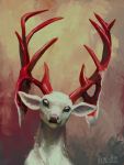  2019 antlers cervid conditional_dnp digital_media_(artwork) digital_painting_(artwork) horn looking_at_viewer mammal simple_background solo trunchbull 