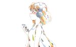  1girl abstract headphones love_live! love_live!_sunshine!! official_art orange_hair product_placement short_hair sony takami_chika tank_top walkman white_background wireless 