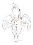  all_fours anus ass_up avian butt ecmajor friendship_is_magic gallus_(mlp) gryphon hi_res male my_little_pony nude presenting presenting_anus raised_tail solo 