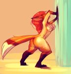  2013 anthro big_breasts big_butt breasts butt canid canine female fox hair long_hair mammal navel nipples nude red_hair solo thick_thighs watsup 
