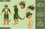  2018 angry collar digital_media_(artwork) feet green_scales kobold looking_at_viewer male model_sheet nude open_mouth orange_eyes paws piercing scales shocked simple_background smile text tongue wolfool zylk0r 