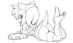  amy_rose animated anthro big_ears breasts clothed clothing eulipotyphlan female hedgehog legwear looking_at_viewer mammal monochrome nipple_outline no_underwear pubes pussy simple_background smile solo sonic_(series) tc white_background 