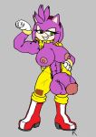  abs amy_rose anthro balls belly big_breasts breasts dickgirl flexing hi_res humanoid_penis intersex muscular muscular_dickgirl muscular_intersex navel penis solo sonic_(series) tattoo 