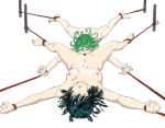  2girls artist_request bdsm bondage bound bound_together breasts cunnilingus curly_hair fubuki_(one-punch_man) green_eyes green_hair highres incest looking_at_viewer lying multiple_girls nipples one-punch_man oral restrained short_hair siblings sisters tatsumaki yuri 