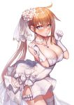  breast_hold cleavage dress fal_(girls_frontline) garter girls_frontline thighhighs wedding_dress 